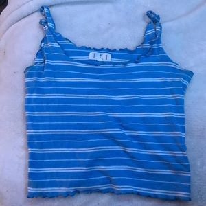 Blue/white crop top